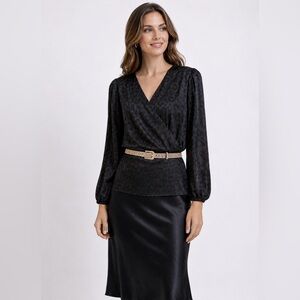 Jon & Anna Black Leopard Satin